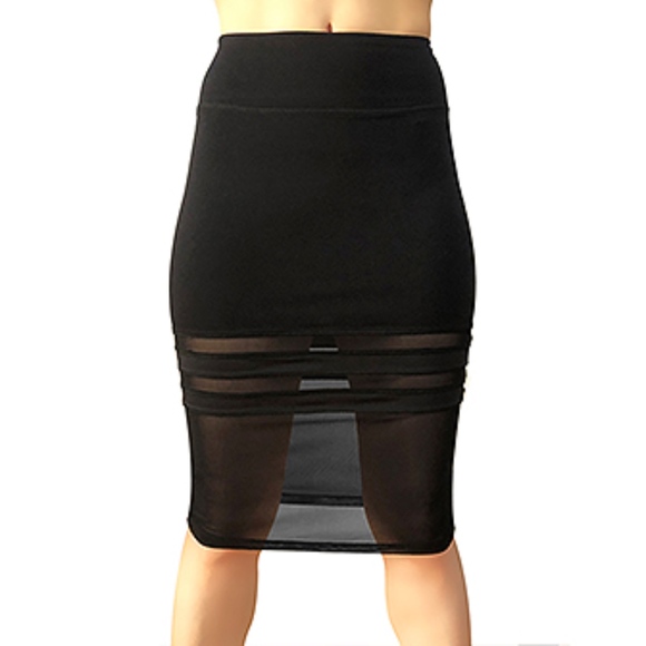 NS Activewear Stretch Straight Skirt with Mesh - Picture 2 of 4